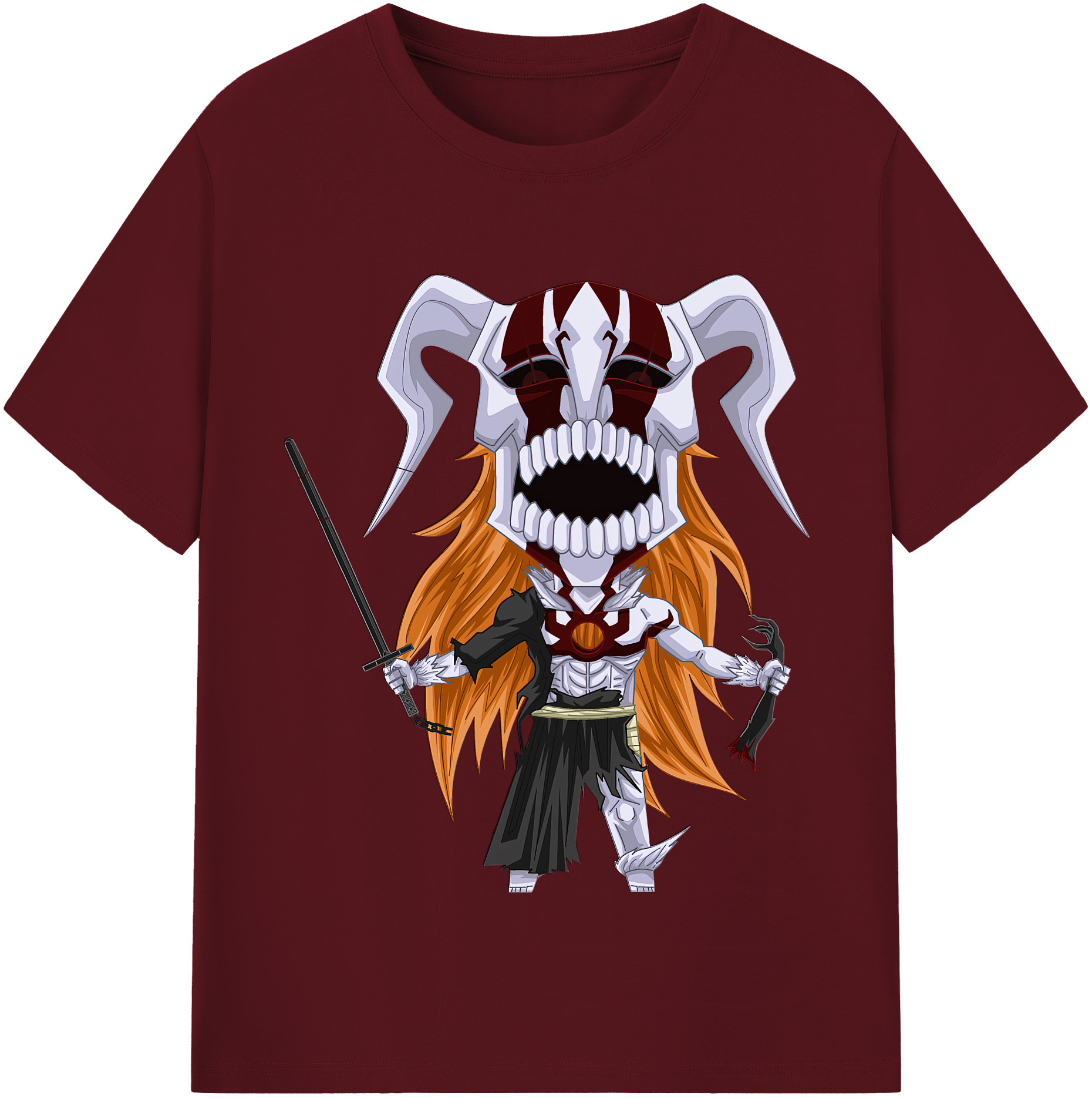 （画像用） ブリーチ 黒崎一護（くろさき いちご）BLEACH Kurosaki Ichigo 綿100％半袖Tシャツ（フロントプリント）